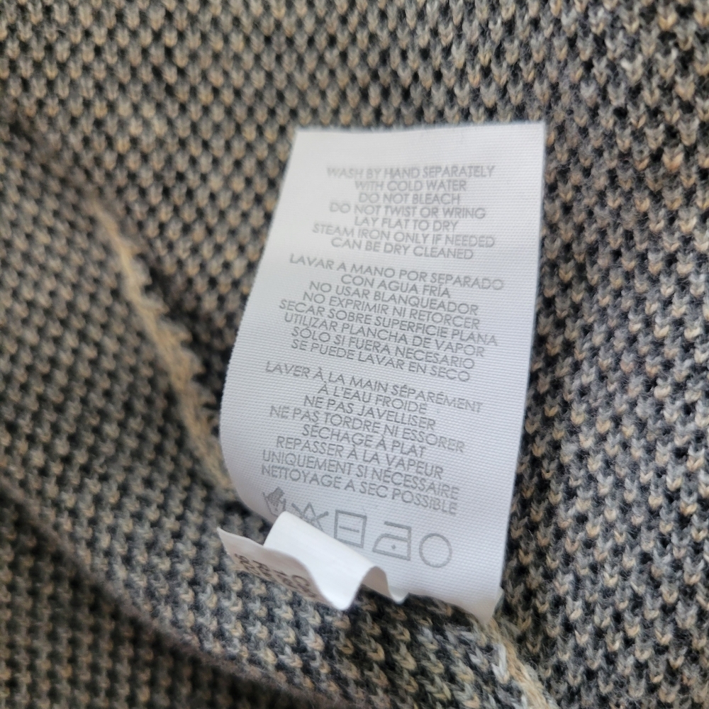 cabi Gigi Sweater Cape Gray Snow Leopard Print O/S Like New 100% Cotton - Picture 9 of 9